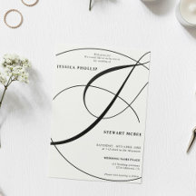 Script noir blanc tout en un mariage de calligraph