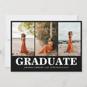 Invitation Script noir en gras simple Collage de photos des