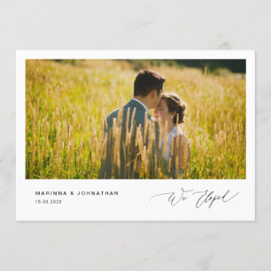 Invitation Script noir romantique, Elopement Mariage