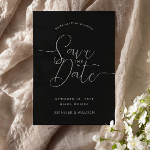 Invitation Script noms personnalisés mariage noir enregistrer