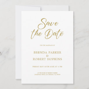 Invitation Script Or Simple Sur Mariage Blanc Enregistrer La