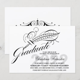 Invitation Script Plume de graduation