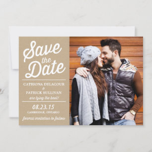 Invitation Script rétro vintage   Enregistrer l'annonce de da