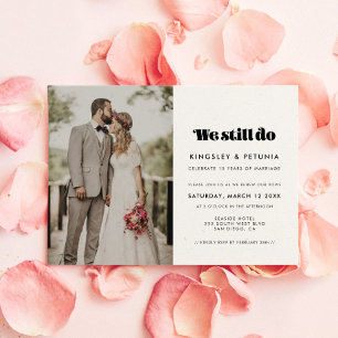 Invitation Script rétro vintage Nous continuons à Vow photo d