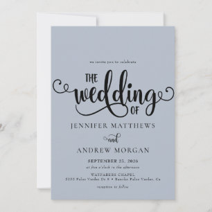 Invitation Script romantique Calligraphie Mariage Invitatio