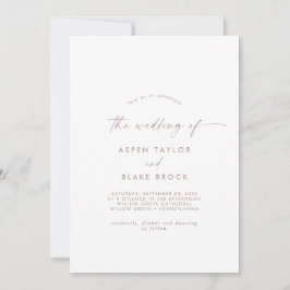 Invitation Script Rose Or Moderne Le Mariage de