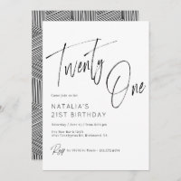Script simple Noir moderne et blanc 21e anniversai
