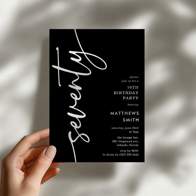Invitation Script Soixante-dixième Anniversaire (Créateur téléchargé)