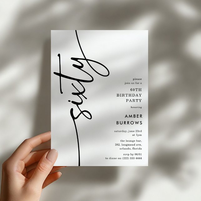 Invitation Script Soixantième Anniversaire (Créateur téléchargé)