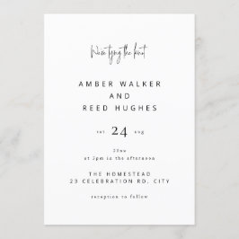 Invitation Script texte simple élégant classique Mariage simp