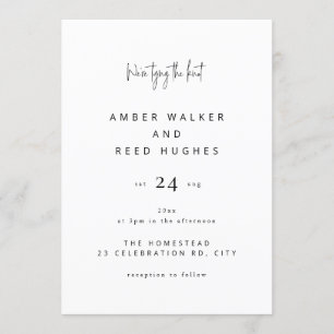 Invitation Script texte simple élégant classique Mariage simp