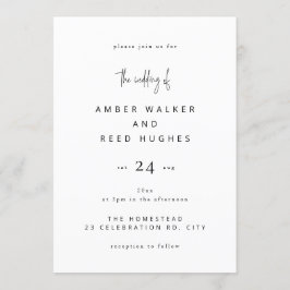 Invitation Script texte simple élégant classique Mariage simp