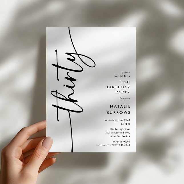 Invitation Script Thirty' 30th Birthday (Créateur téléchargé)