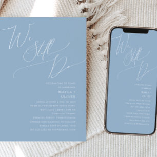 Invitation Script Whimsical Bleu Nous Faisons Toujours Vo R