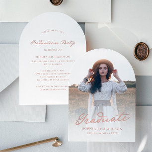 Invitation Script Whimsical   Chic Photo Graduation Party