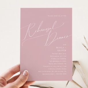 Invitation Script Whimsical   Dîner de répétition Rose Dusty