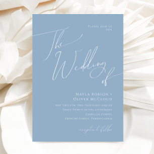 Invitation Script Whimsical Dusty Blue Le Mariage de