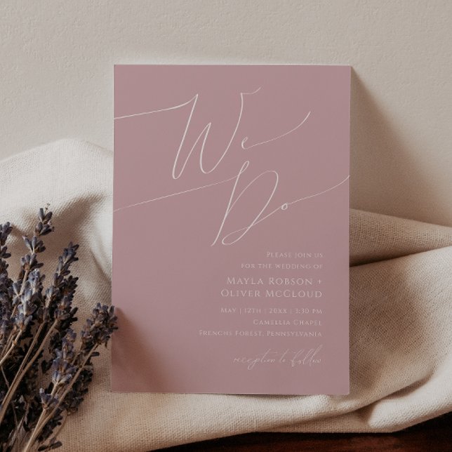 Invitation Script Whimsical | Dusty Rose Nous faisons Mariage (Créateur téléchargé)