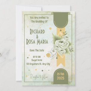 Invitation Script Whimsical   Mariage Décontracté Sage Green