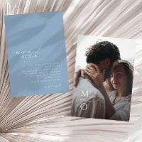 Script Whimsical | Mariage photo Monogramme bleu