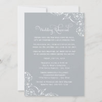 Scrolls gris vintage Répétition Mariage et dîner