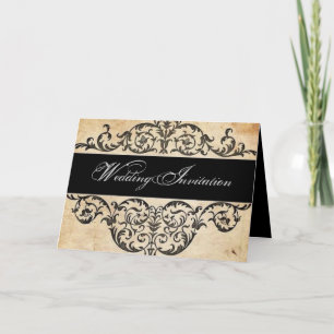 Invitation Scrolls pays rustique ouest saloon mariage
