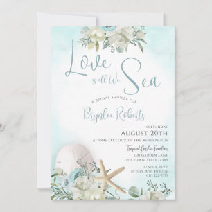 Invitation Sea is Love Fête des mariées Floral Beach