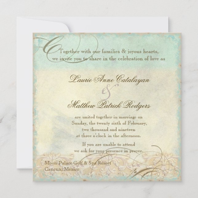 Invitation Sea Turtle Coastal Beach - Mariage de destination (Devant)