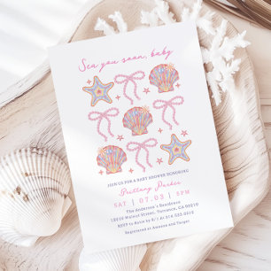 Invitation Sea You Bientôt Baby Girl Baby shower côtier