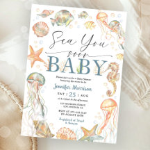Sea You Soon Ocean Baby Shower Gender Neutral 