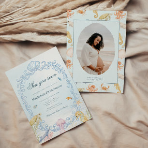 Invitation Sea You Soon Rococo Photo Baby Shower