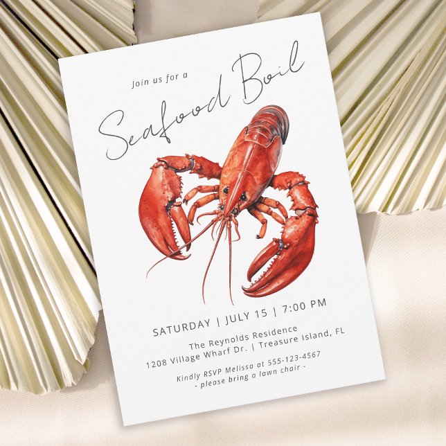 Invitation Seafood Boil Fun Dîner Extérieur (Available in both printed and instant download digital formats.)