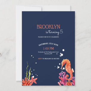 Invitation Seahorse fête d'anniversaire
