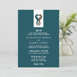 Invitation Seahorse Romance, Mariage sur la plage