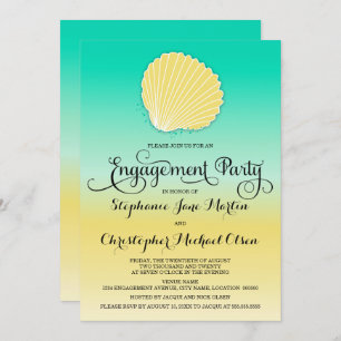 Invitation Seashell Sand & Sea Color Ombre