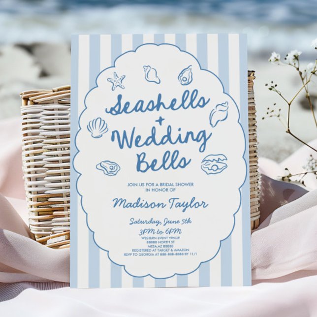 Invitation Seashells and Wedding Bells Coastal Bridal Shower (Créateur téléchargé)