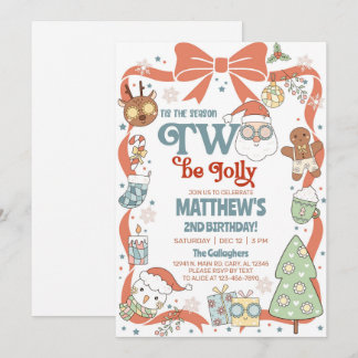 Invitation Season TWO be jolly boy Christmas 2nd birthday.