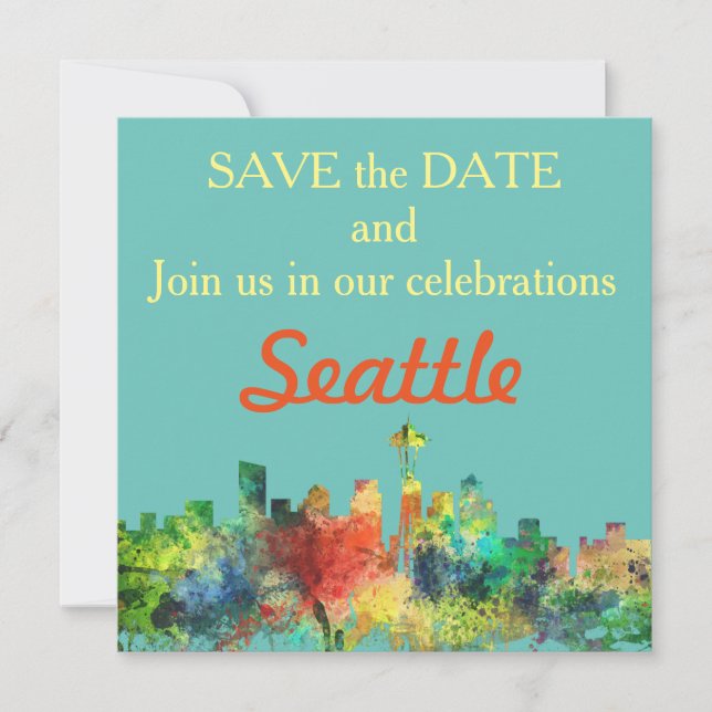 INVITATION SEATTLE WASHINGTON SKYLINE SP - (Devant)