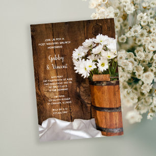 Invitation Seau de Marguerites Country Barn Déjeuner de Remis