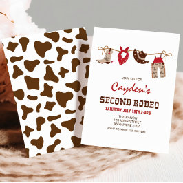 Invitation Second Rodeo Western Cowboy 2e anniversaire