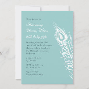Invitation Secouer votre Baby shower de plumes de queue Invit