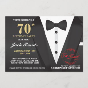 INVITATION SECRET AGENT DÉTECTIVE CRIME ESPION ANNIVERSAIRE P