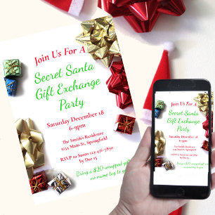 Invitation Secret Père Noël Christmas Party échange cadeau