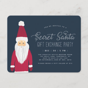 Invitation Secret Père Noël Holiday Gift Exchange