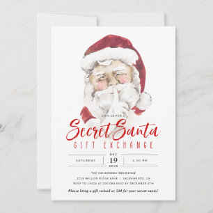 Invitation Secret Père Noël Noël échange cadeau de vacances