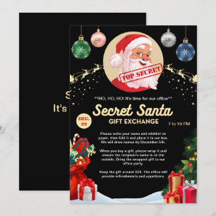 Invitation Secret Père Noël Office d'échange de cadeaux Home 