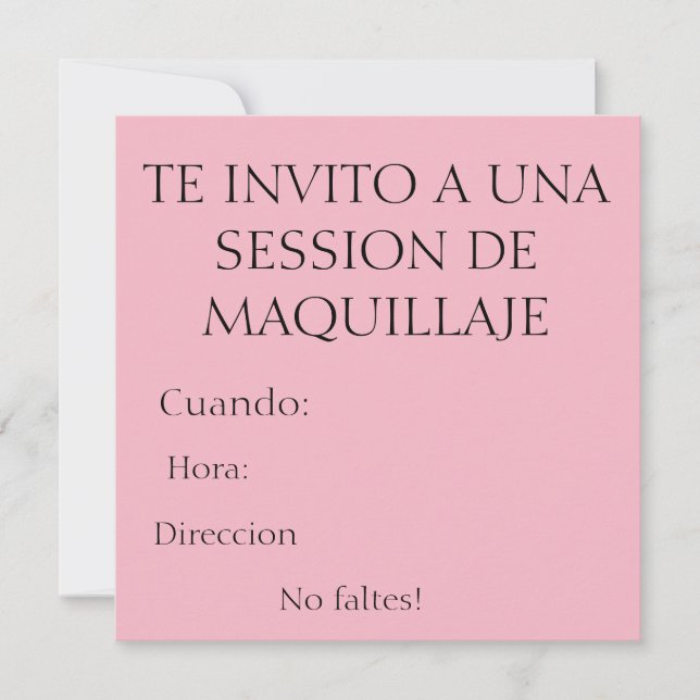 Invitation section maquillaje (Devant)