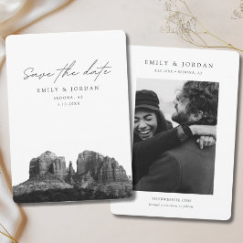 Invitation Sedona Enregistrer la date Mariage noir et blanc