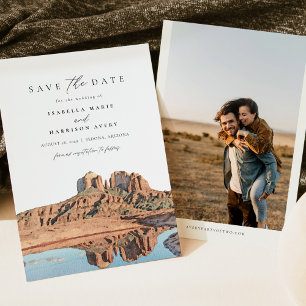 Invitation SEDONA Watercolor Desert Skyline Enregistrer la da