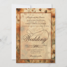 Invitation Seinna Boho Wildflowers Fancy Script Wedding